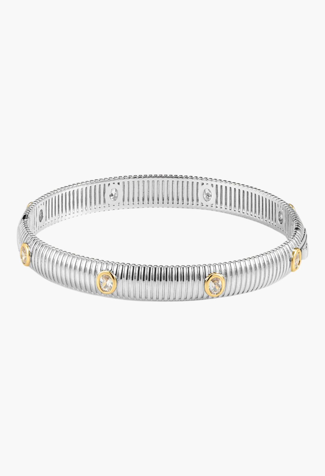 The Georgia Ridged Bangle - Gold - GLAM MODA