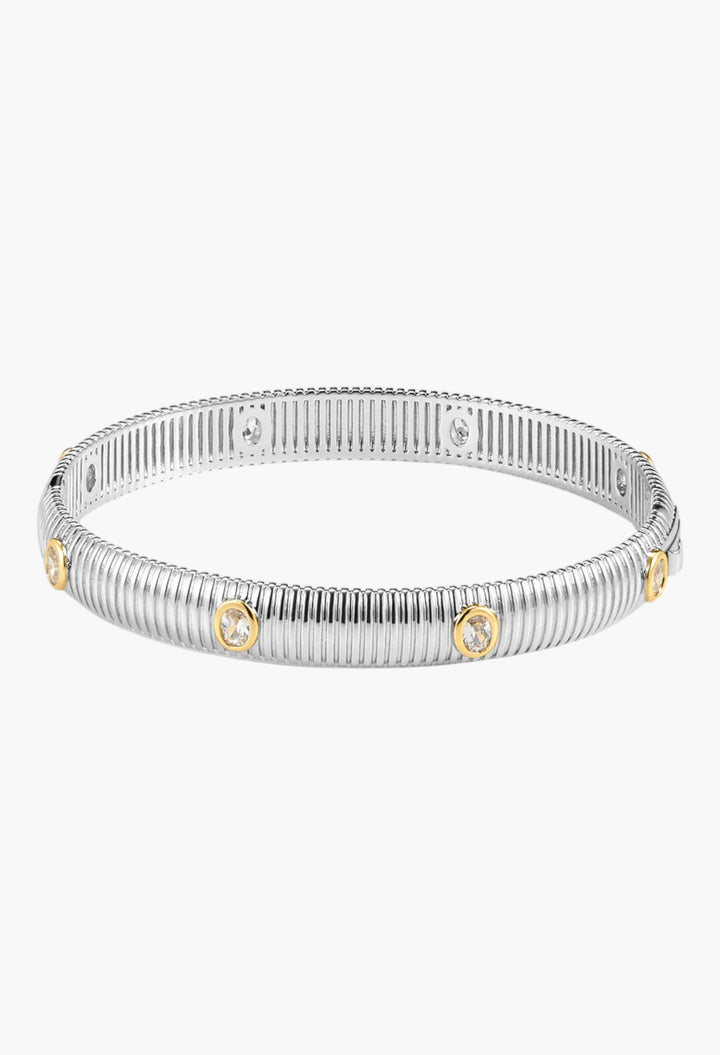 The Georgia Ridged Bangle - Gold - GLAM MODA