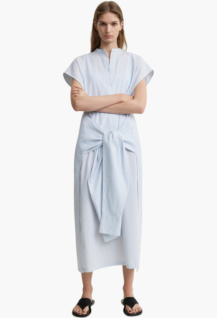 Striped Tie-Sleeve Dress Blue/White