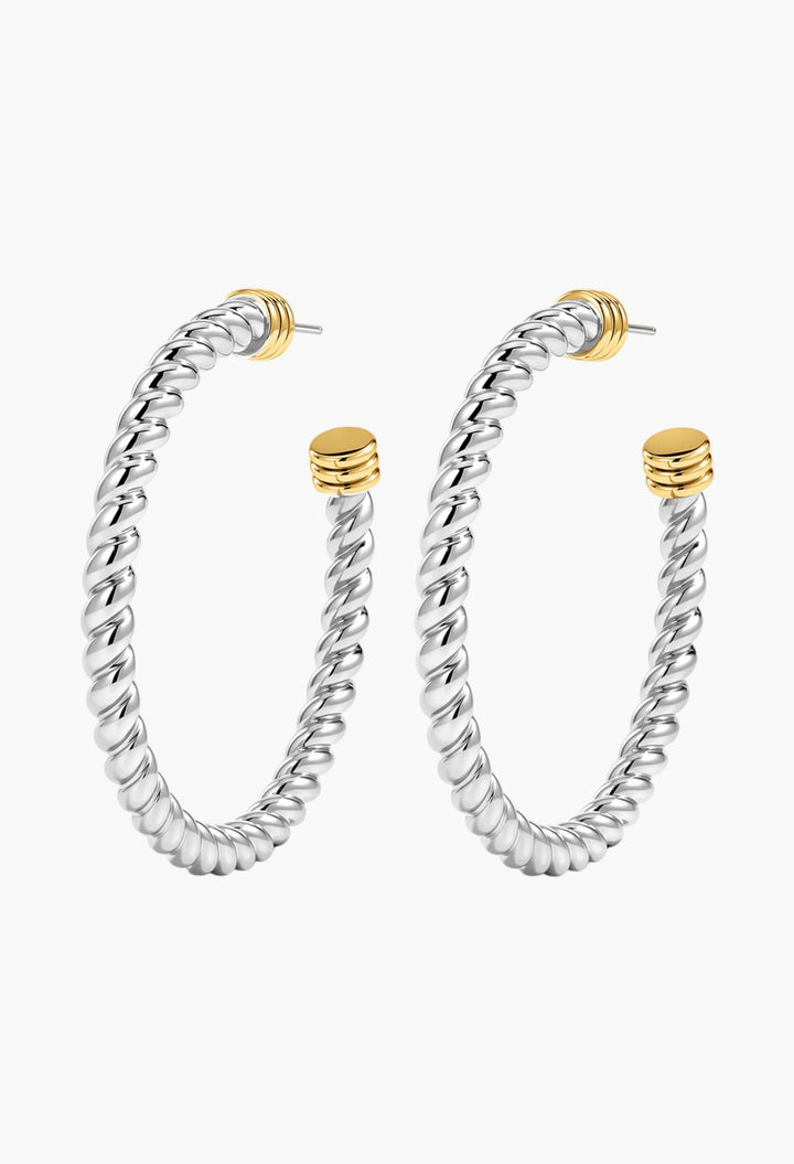 The Xl Sierra Rope Hoops - Gold - GLAM MODA