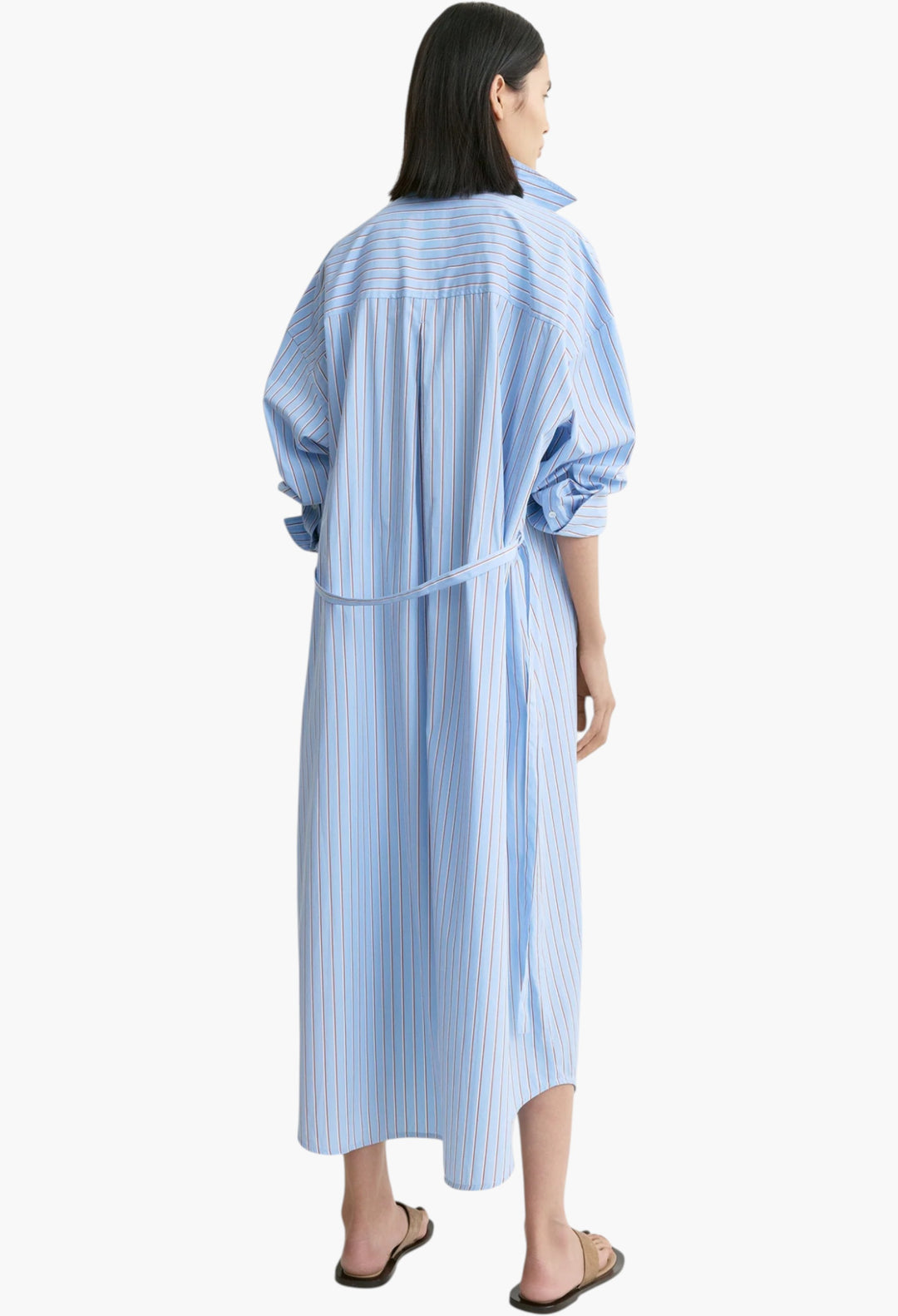 Striped Shirtdress Pale Blue/Red
