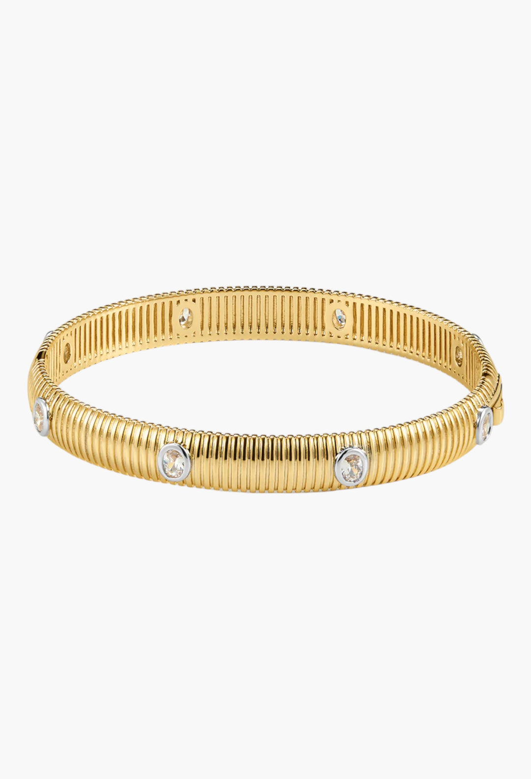 The Georgia Ridged Bangle - Gold - GLAM MODA