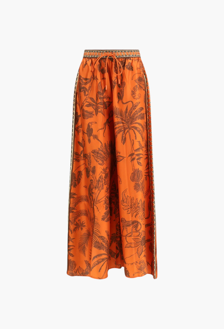 Monkey Dance Silk Palazzo Pants - GLAM MODA