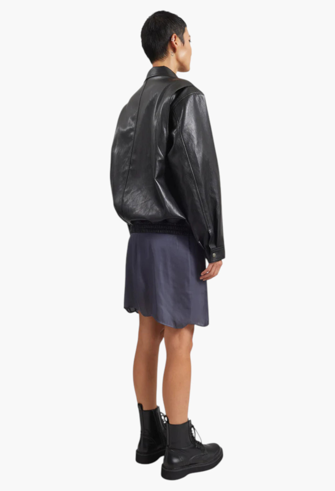 Utrecht Faux Leather Buckle Jacket - Black - GLAM MODA