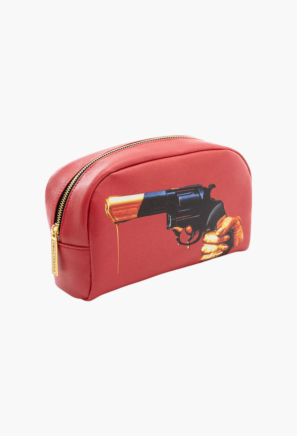 Seletti Wears TOILERPAPER Revolver Faux-Leather Cosmetics Bag 23cm X 13cm