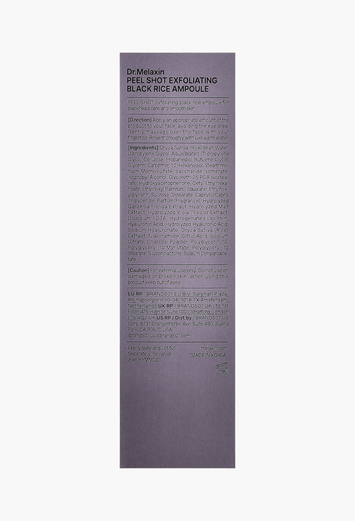 Peel Shot Glow Black Rice Ampoule Blackhead Reduction & Brightening - 2.7 oz - GLAM MODA