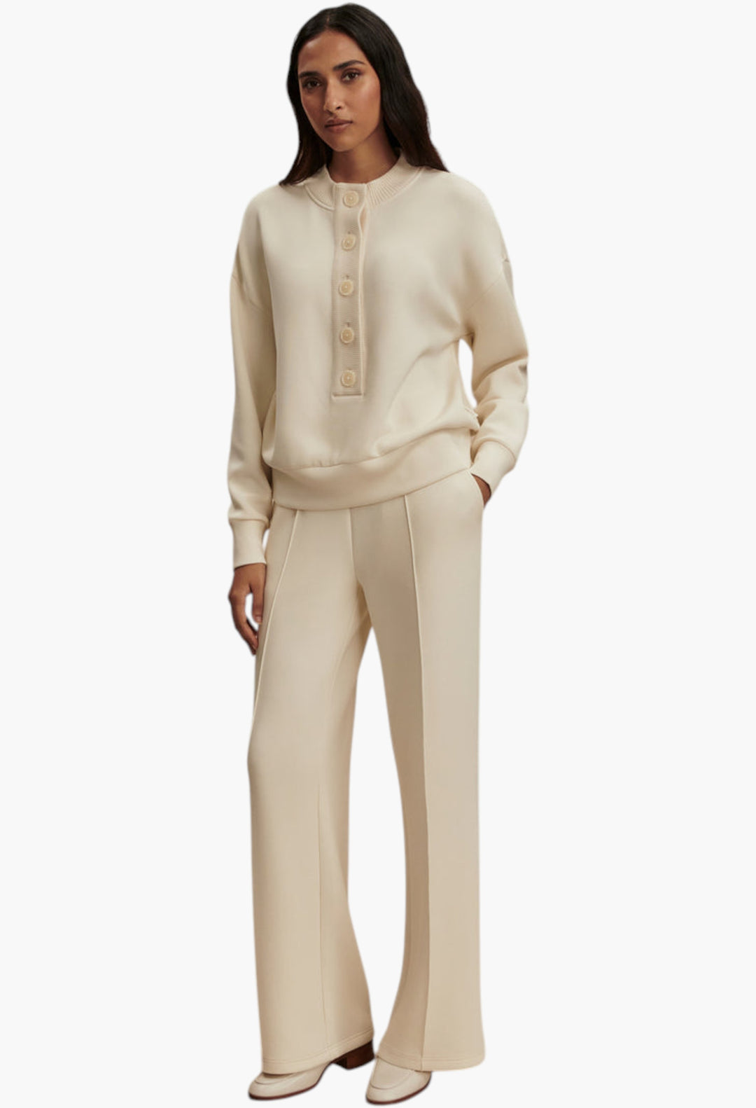 Reena Button Front Sweat - GLAM MODA