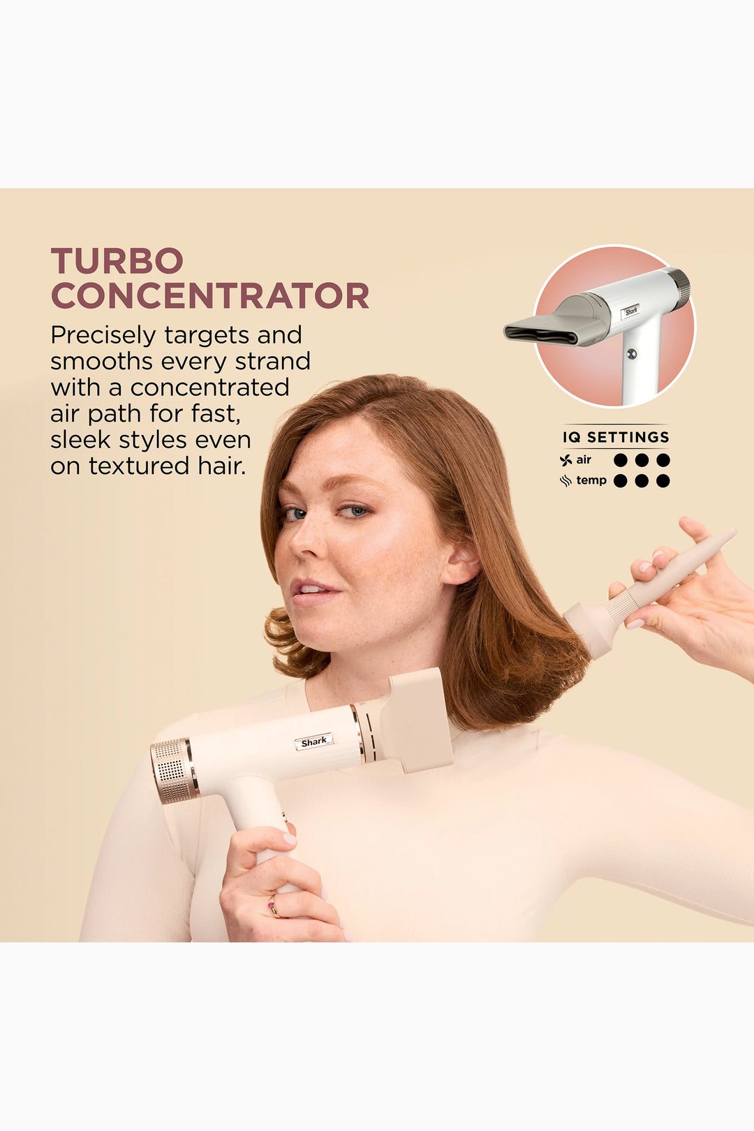Shark SpeedStyle RapidGloss Finisher, High-Velocity Hair Dryer and 5 Styling Attachments, White, HD352ME - GLAM MODA