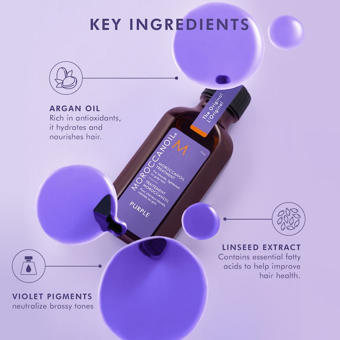 Moroccanoil Treatment Purple Hair Oil for Blonde Hair - GLAM MODA