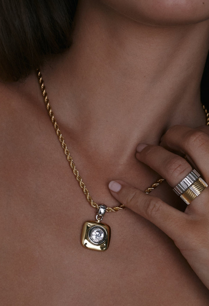 The Luna Bezel Ring Set - GLAM MODA