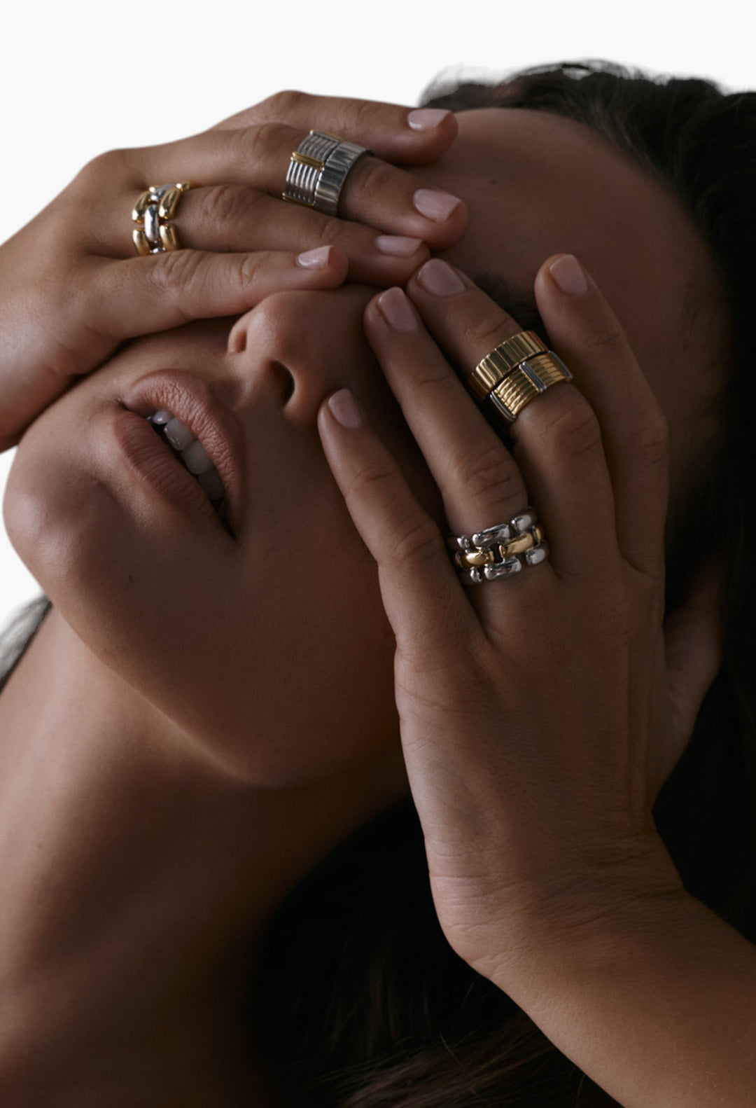 The Luna Bezel Ring Set - GLAM MODA