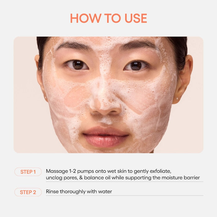 Balance Mode Rice Foaming Gel Cleanser with Glycolic Acid to Control Shine & Unclog Pores - GLAM MODA