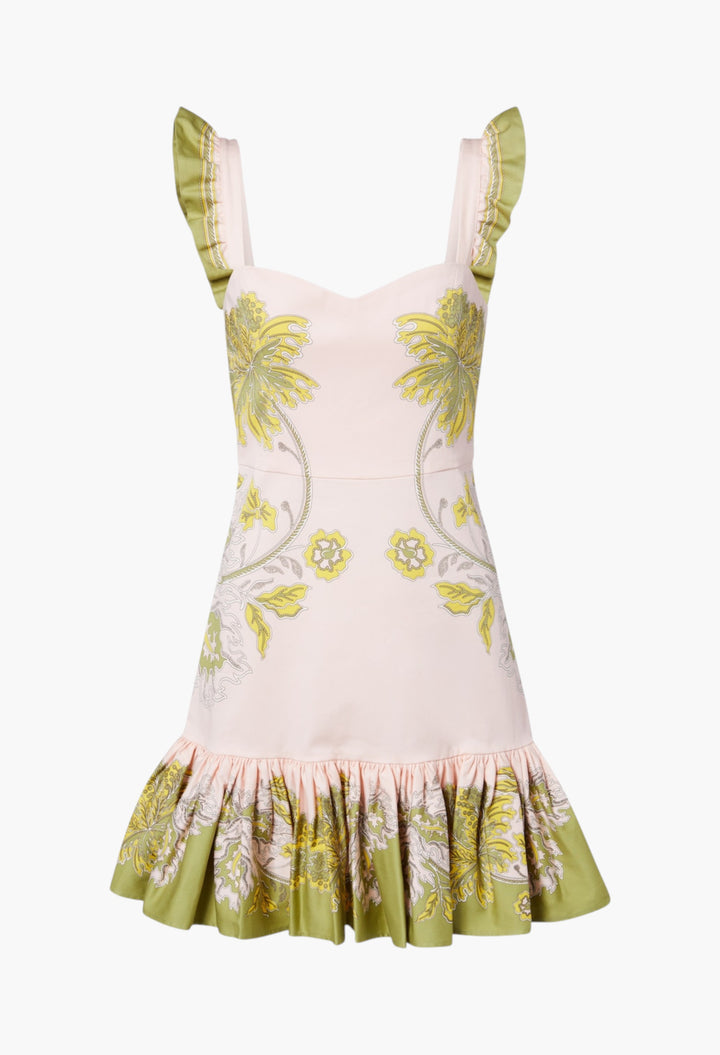 Gingerbread Printed Cotton-Blend Minidress - GLAM MODA