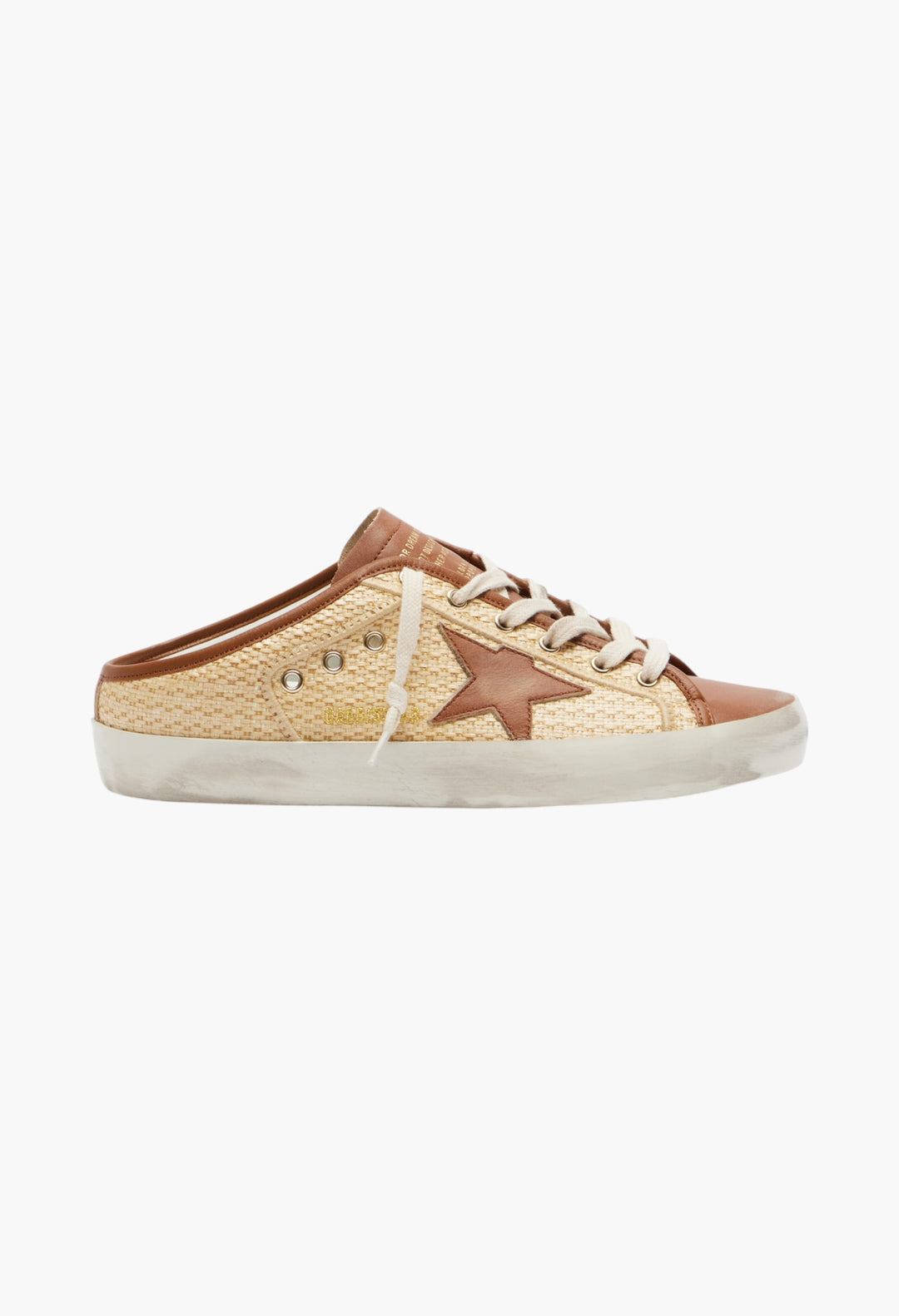 Super-Star Raffia And Leather Mules - GLAM MODA