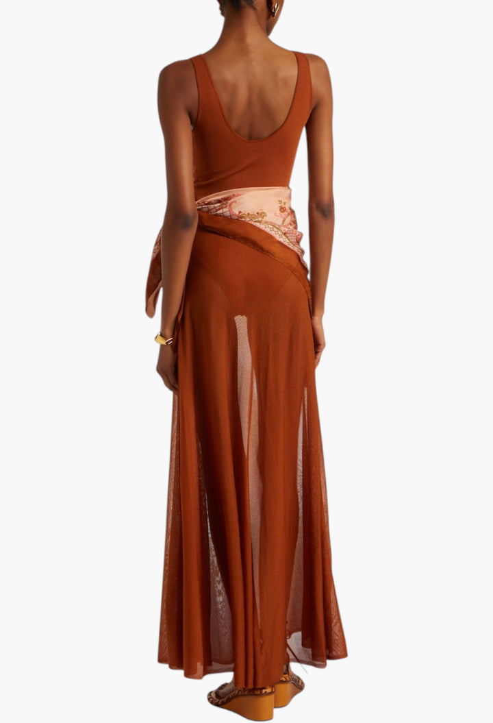 Aster Silk-Trimmed Maxi Dress - GLAM MODA