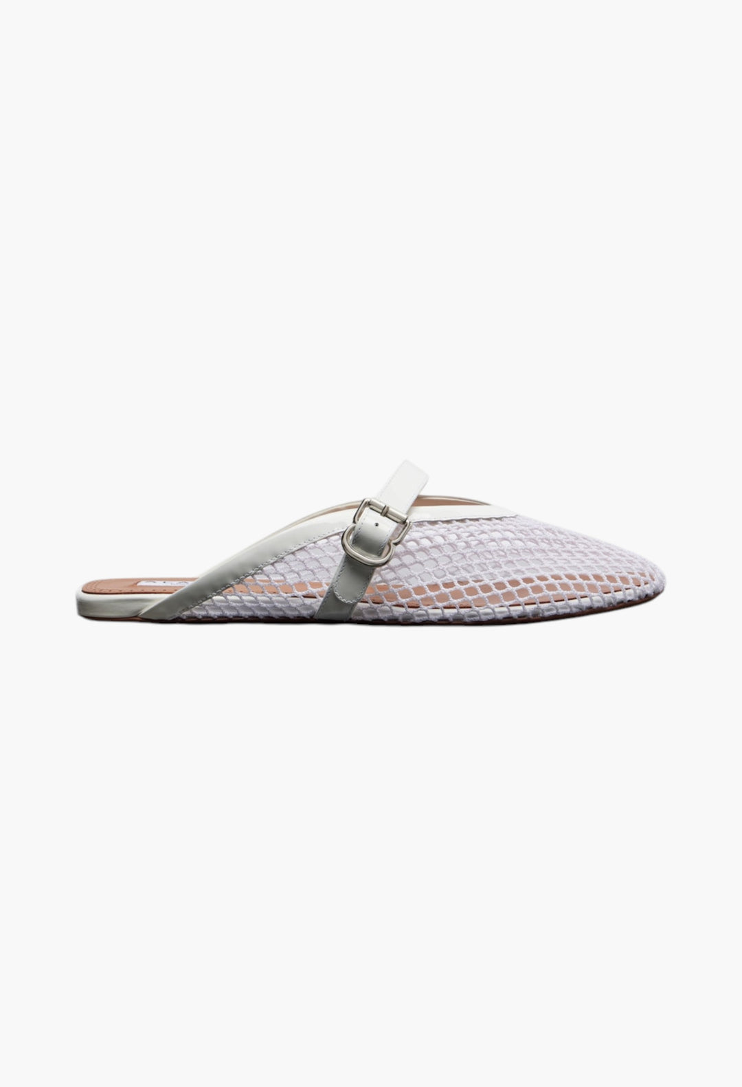 Fishnet Leather-Trimmed Slip-On Mules - GLAM MODA