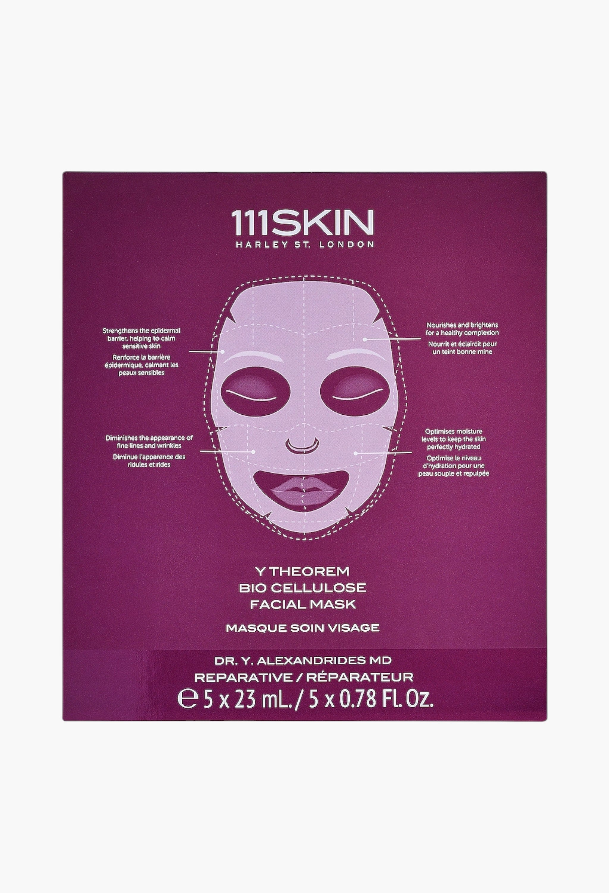 Y Theorem Bio Cellulose Facial Mask 5 Pack – Hydrating Bio