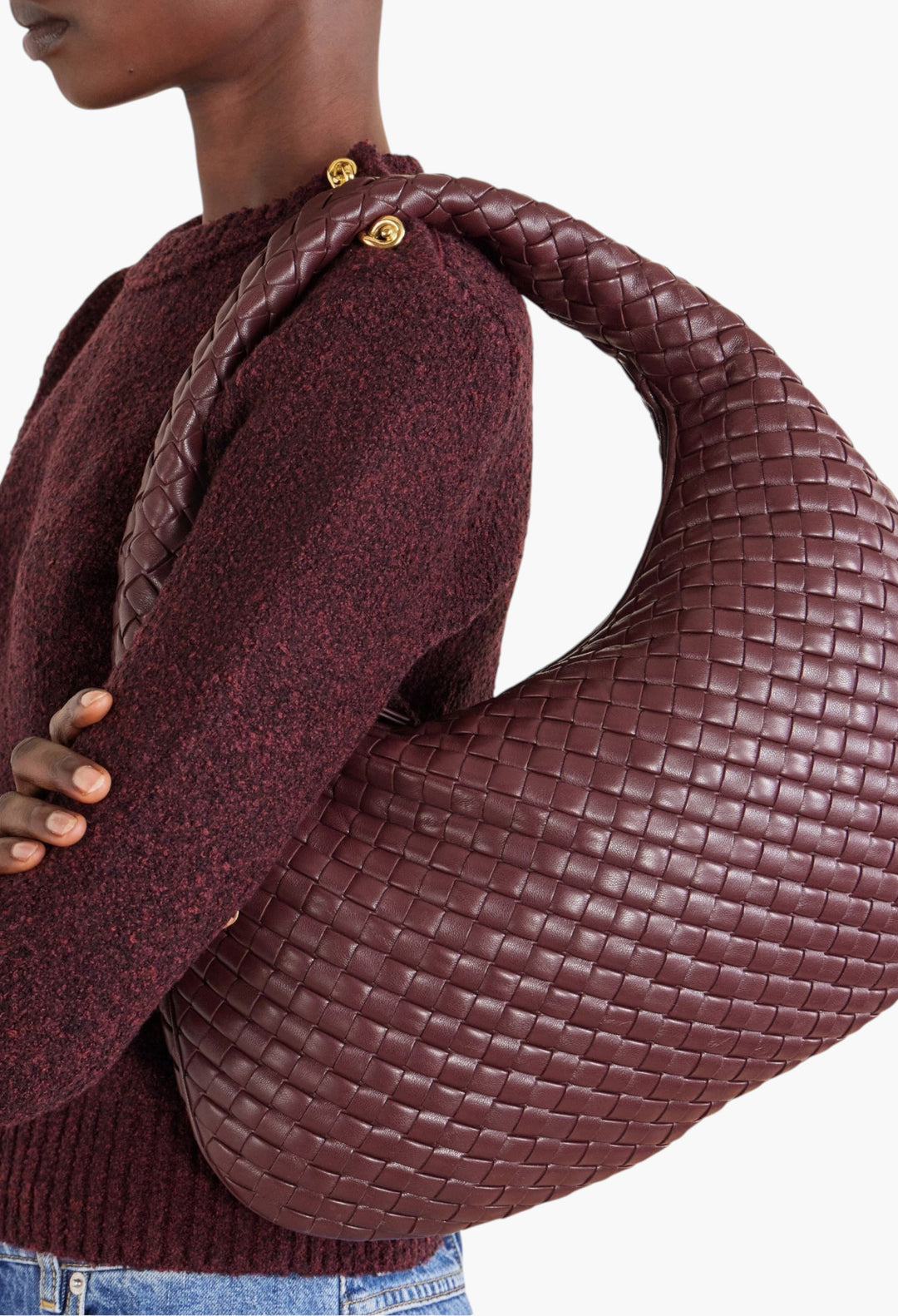 Veneta Medium Intrecciato Leather Shoulder Bag