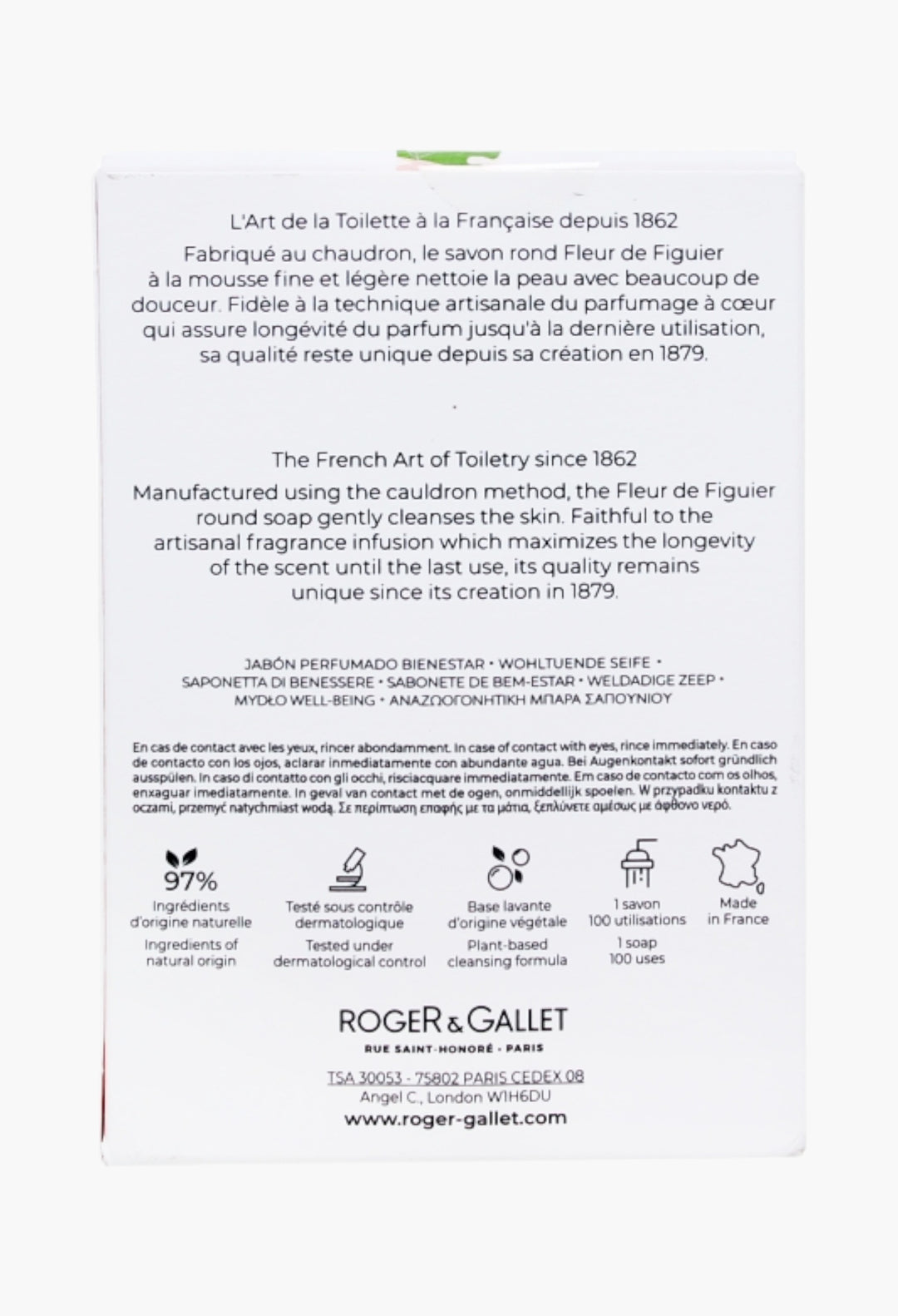 Fleur De Figuier Perfumed Soap Trio - Luxurious Foaming Bar Soap With Fig Extract & Essential Oils