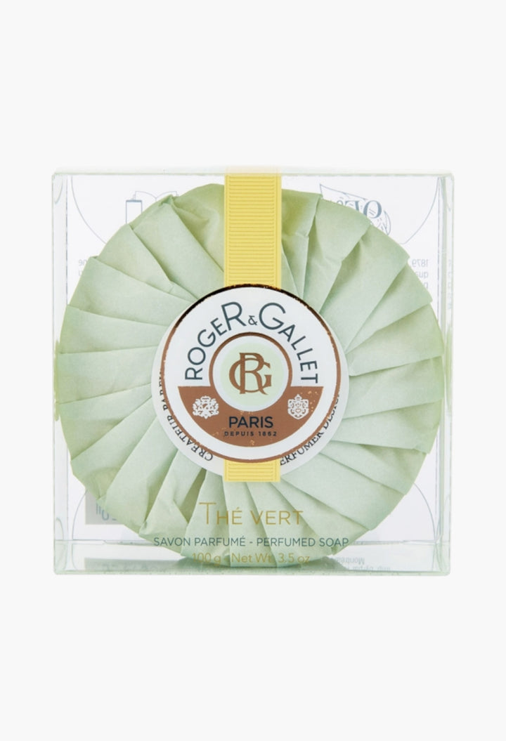 The Vert Savon Voyage Luxurious Bar Soap With Green Tea And Citrus, 100g - Smooth Finish, Travel-friendly