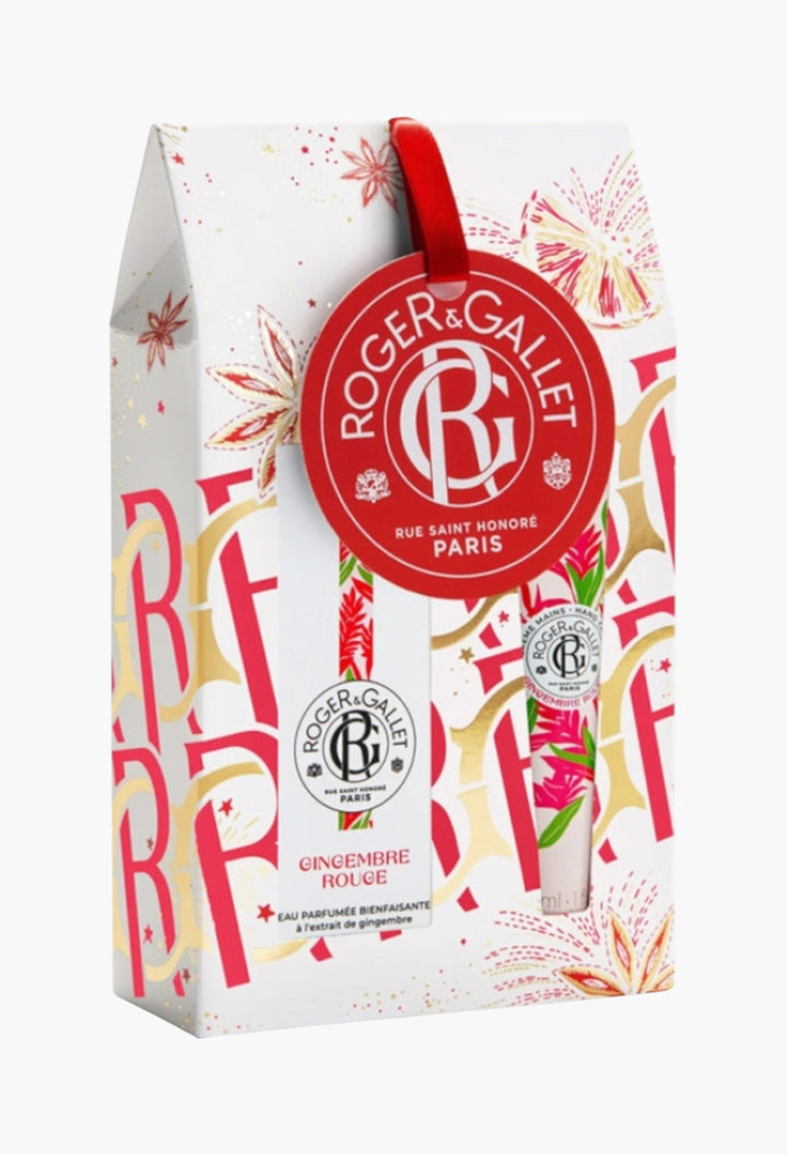 Gingembre Rouge Mini Gift Set Vibrant Aroma With Pink Berry, Ginger, Benzoin 30ml Fragrant Water & Hand Cream