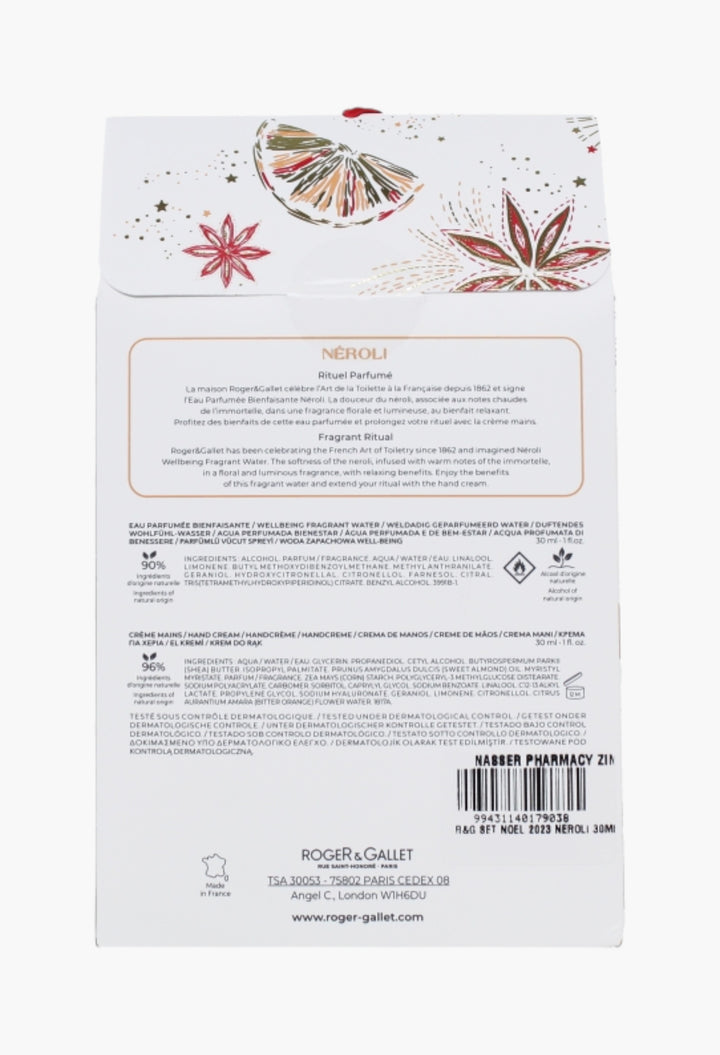 Néroli Christmas Gift Set 2023 - Hydrating Hand Cream & Fragrant Water With Neroli, Orange Blossom, Immortelle 30ml & 50ml Eco-friendly Packaging