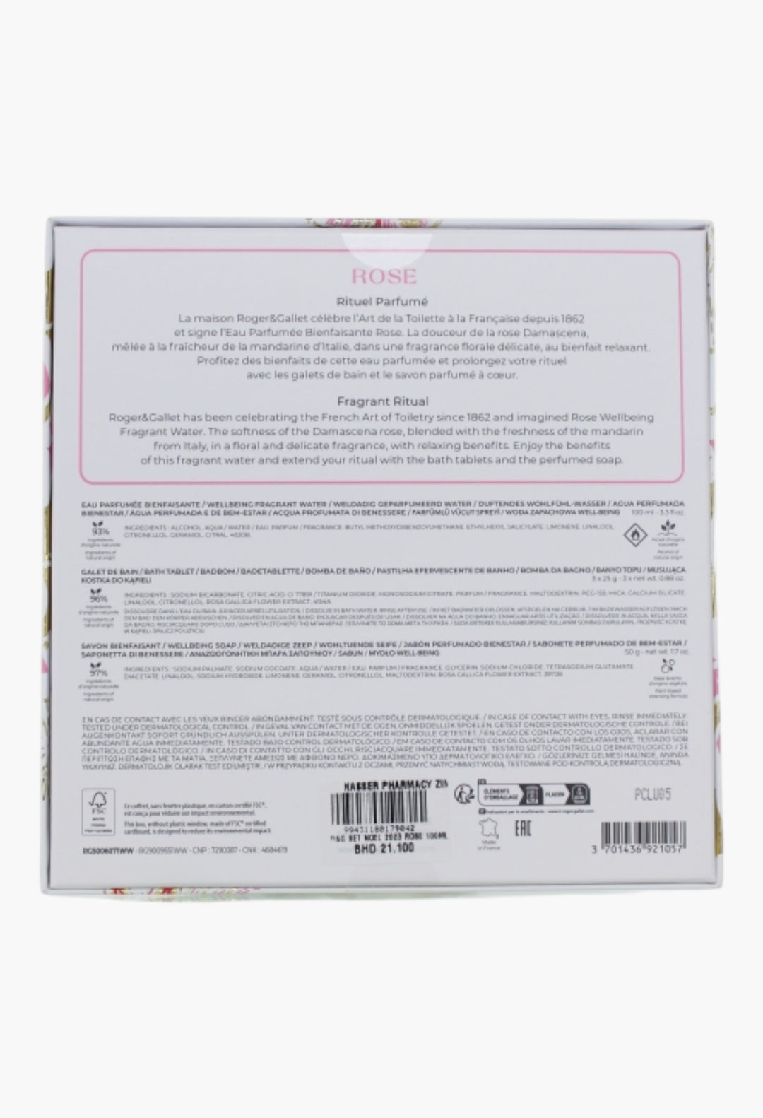 Fragrant Water Gift Set 2023 - Luxurious Floral & Citrus Experience With Damask Rose & Italian Mandarin - 100ml Fragrant Water, 50g Soap, Bath Tablets