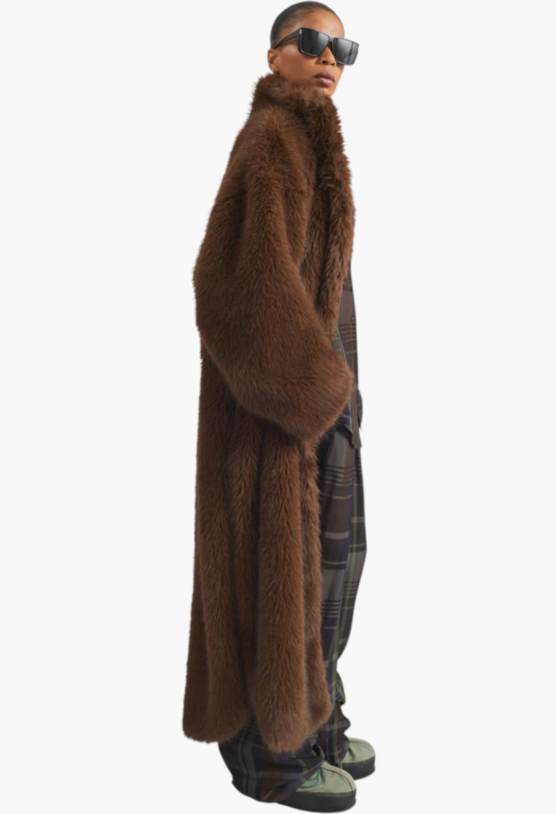 Ravello Faux Fur Robe Coat - Brown - GLAM MODA