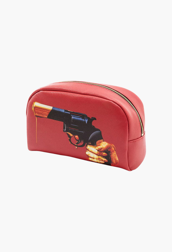 Seletti Wears TOILERPAPER Revolver Faux-Leather Cosmetics Bag 23cm X 13cm