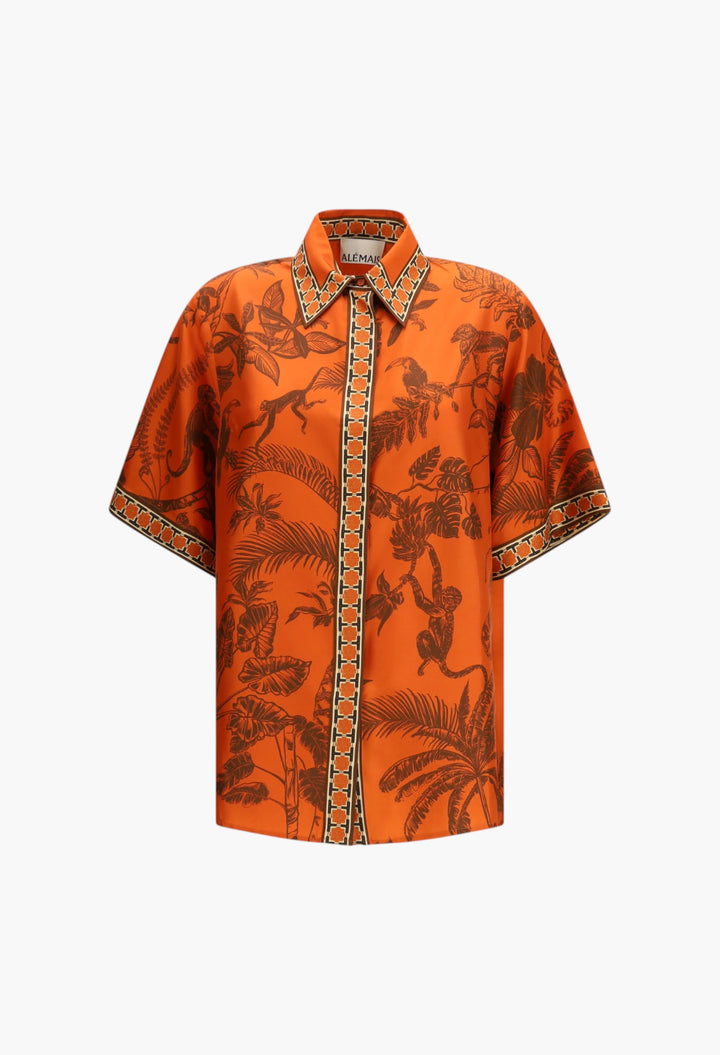 Monkey Dance silk Shirt - GLAM MODA
