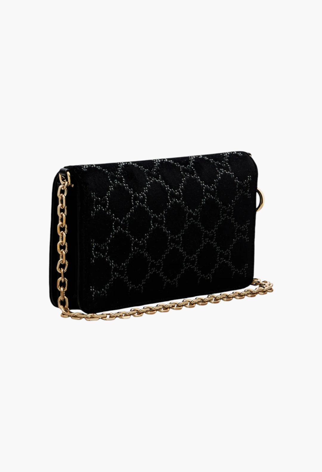 Crystal velvet wallet on chain - GLAM MODA