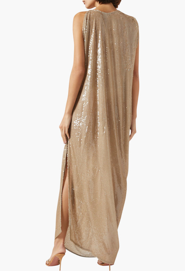 Gwen Sequin Gown In Beige