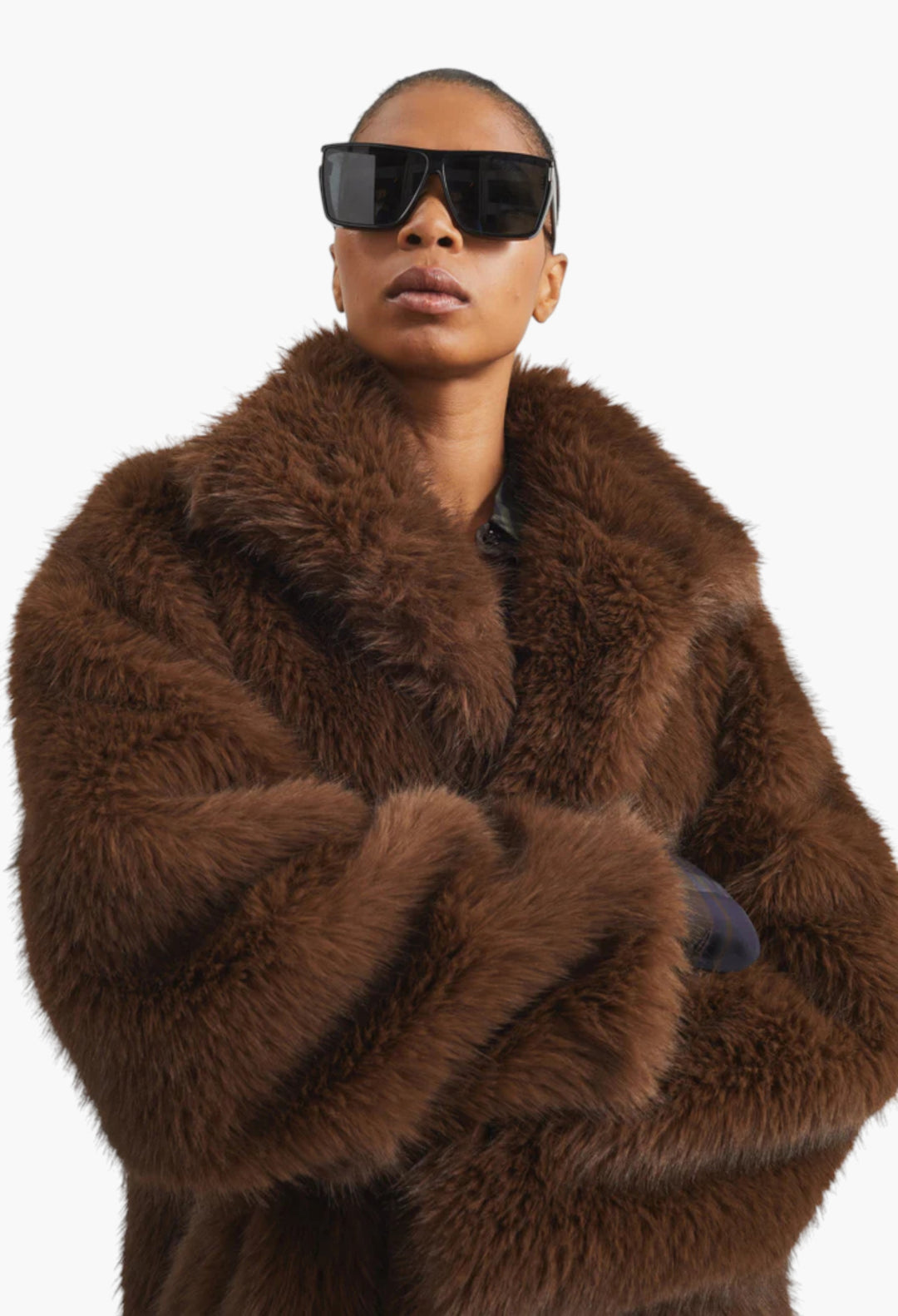 Ravello Faux Fur Robe Coat - Brown - GLAM MODA