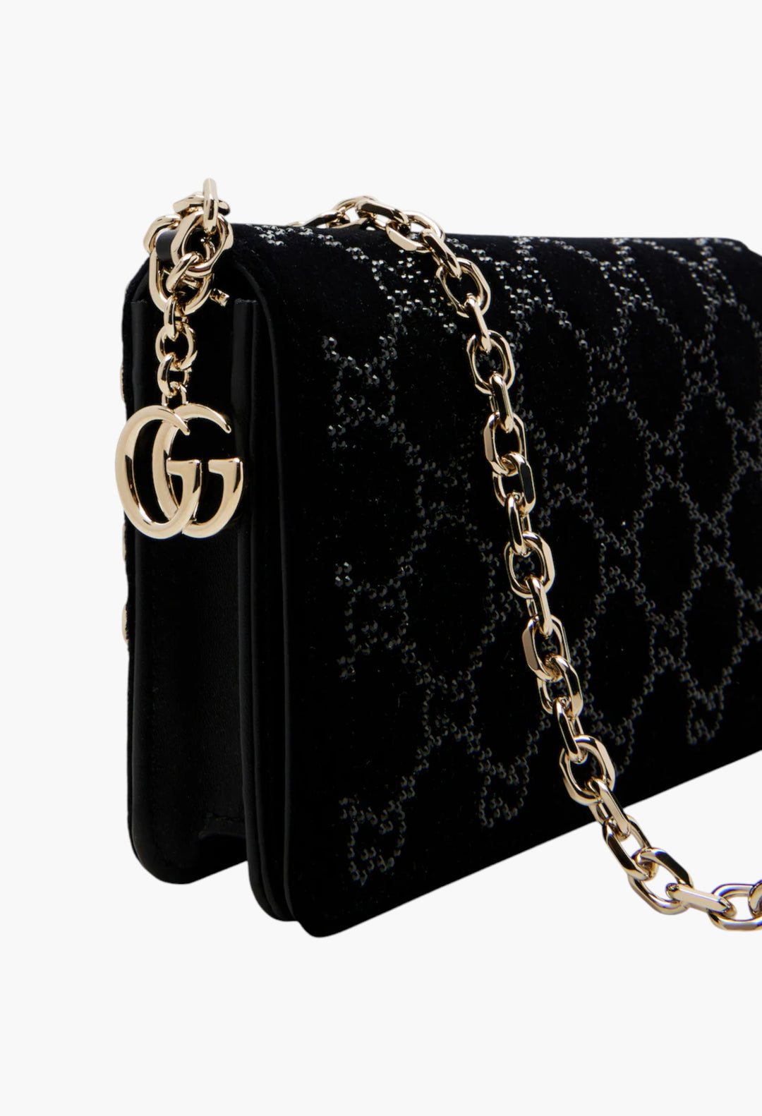 Crystal velvet wallet on chain - GLAM MODA