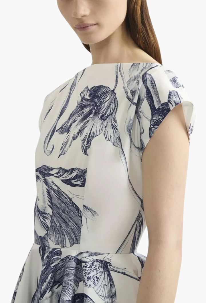 Mini dress with floral print - GLAM MODA
