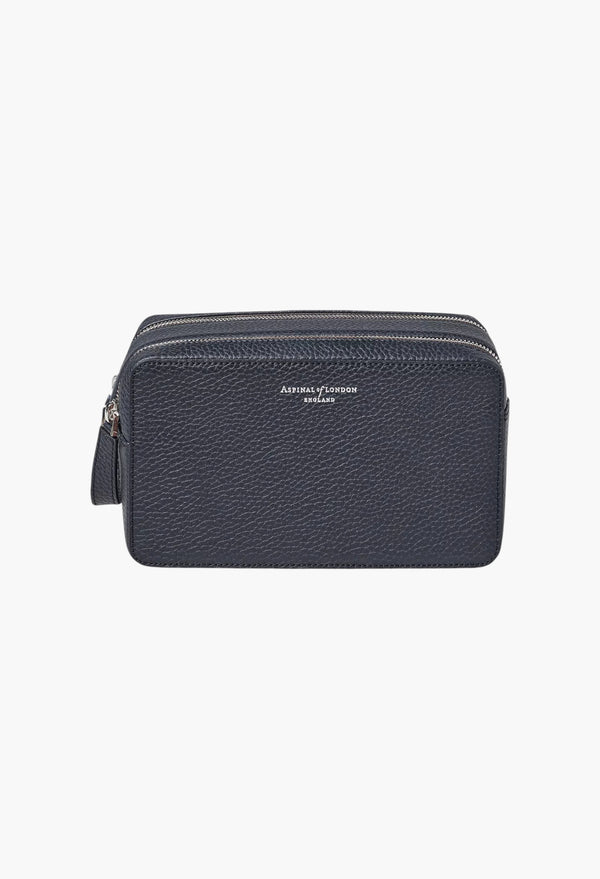 Mount Street Double Zip Leather Wash Bag