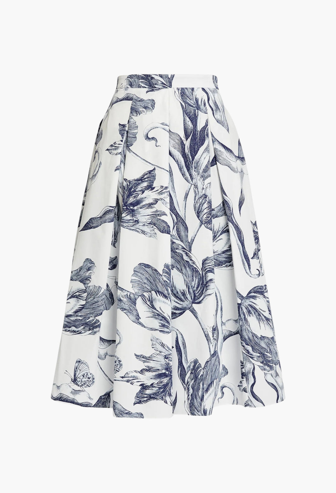 Floral Print Pleated Midi Skirt - GLAM MODA
