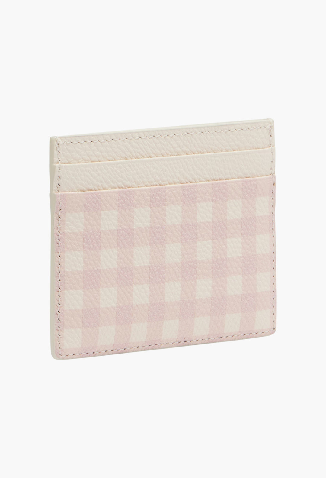 VLogo checked leather card holder - GLAM MODA