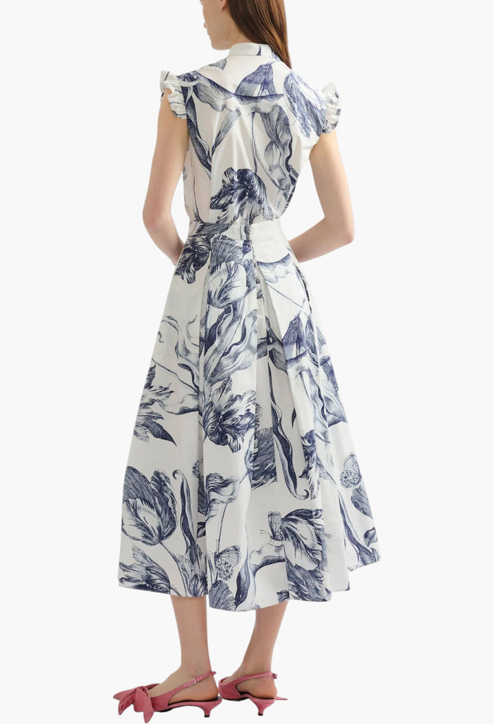 Floral Print Pleated Midi Skirt - GLAM MODA