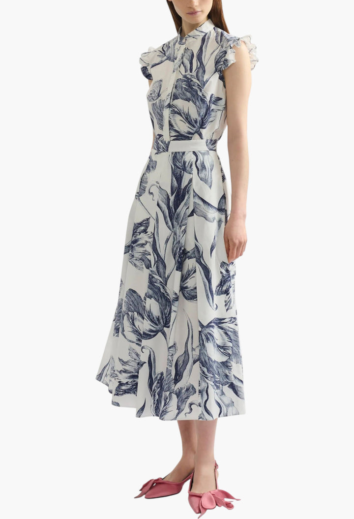 Floral Print Pleated Midi Skirt - GLAM MODA