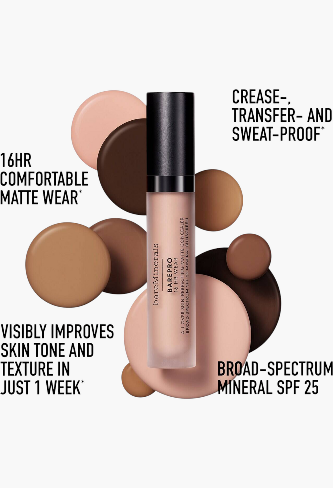BAREPRO 16HR Wear All-Over Skin-Perfecting Matte Concealer Mineral SPF 25 - GLAM MODA