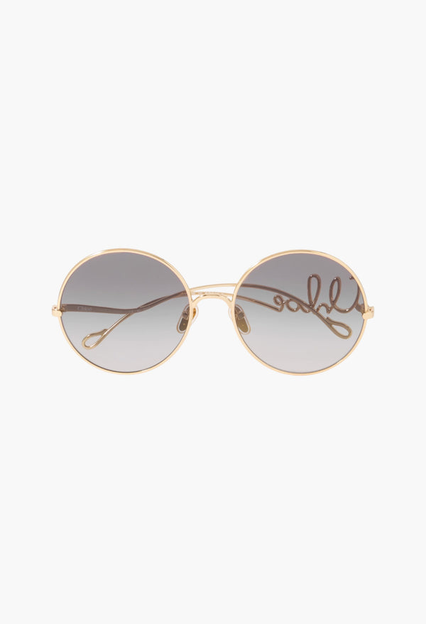 Iconic Round-Frame Gold-Tone Sunglasses