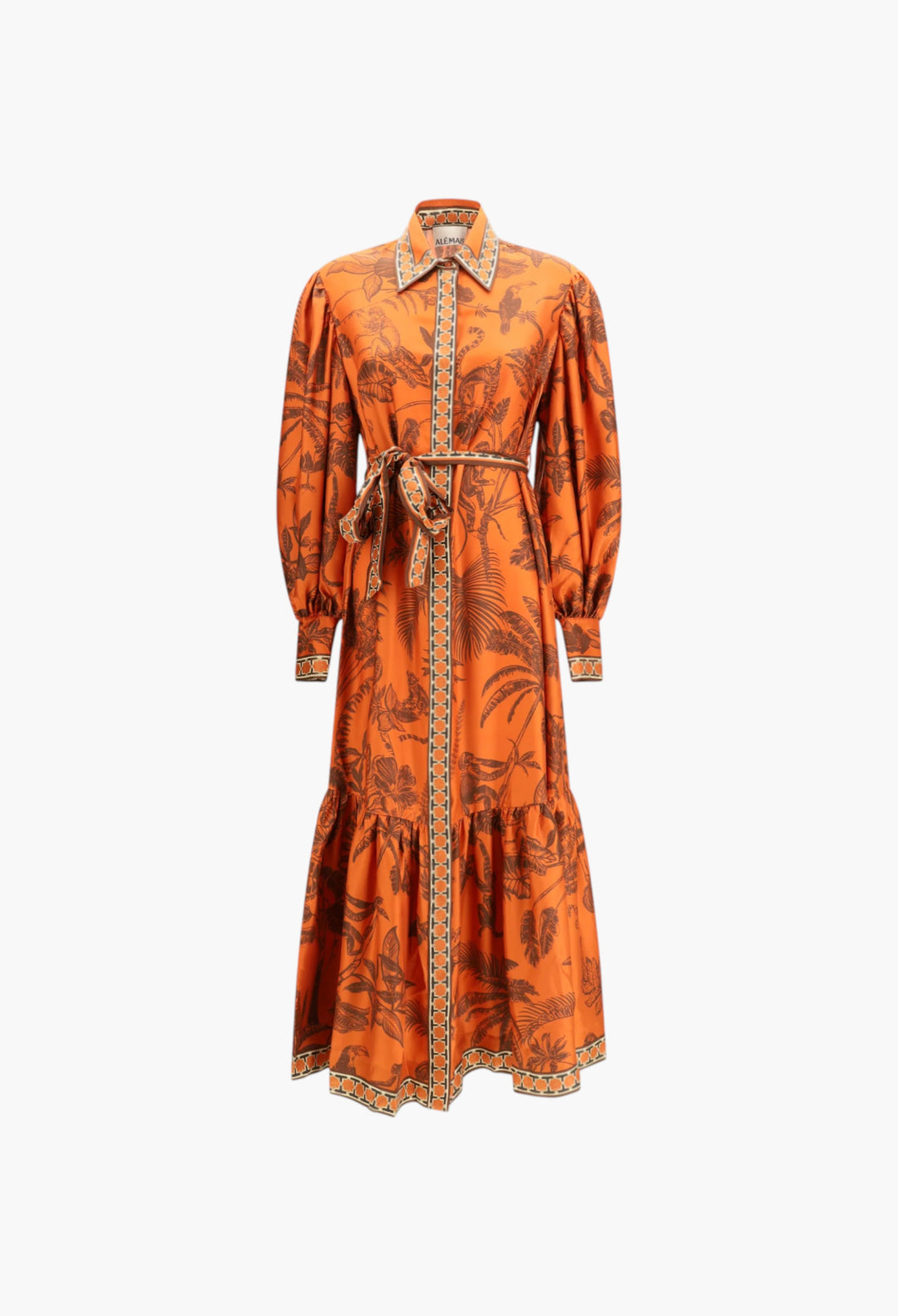 Monkey Dance Silk Shirtdress - GLAM MODA