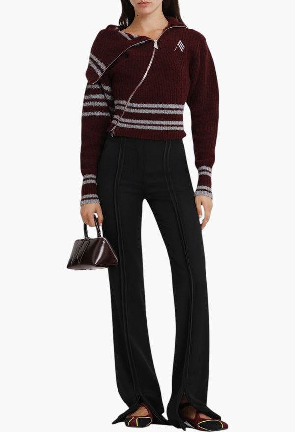 Wool Blend Jacquard Cardigan