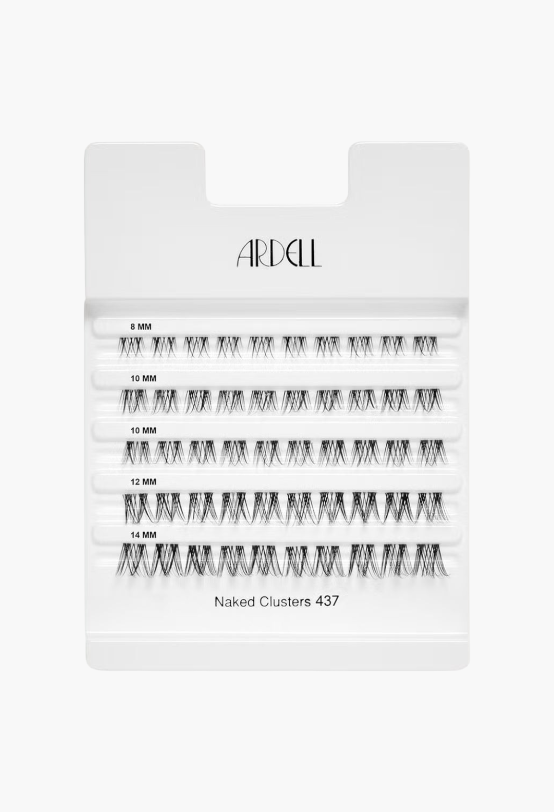 GLAM MODA Ardell Naked Clusters 437 set featuring 50 lightweight, natural-looking false lash pieces in various lengths.