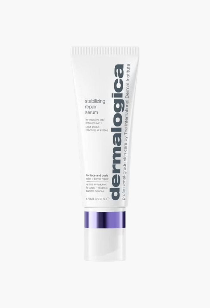 GLAM MODA Dermalogica Stabilizing Repair Serum in a white 50ml tube for soothing reactive and sensitive skin.