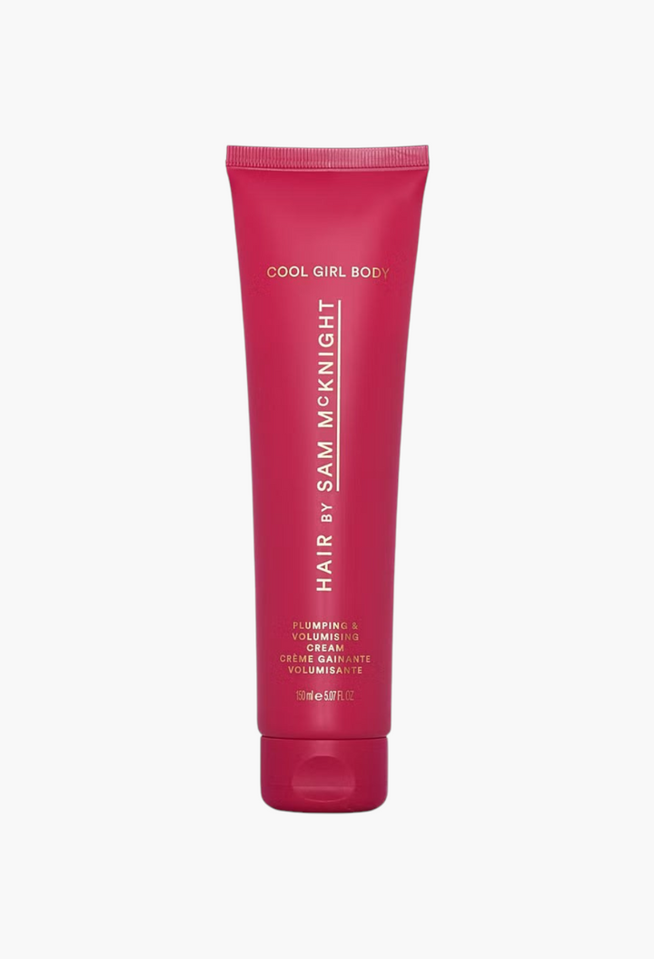 GLAM MODA Hair By Sam McKnight Cool Girl Body Volumising and Plumping Cream in a vibrant pink 150ml squeeze tube.