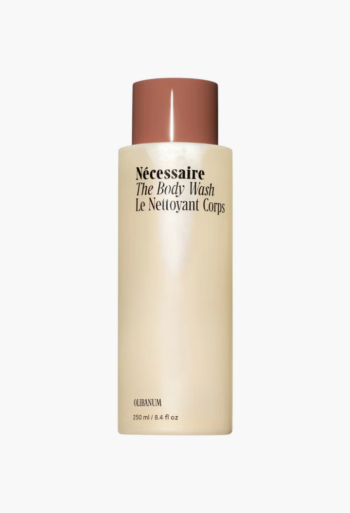 GLAM MODA Nécessaire The Body Wash Olibanum in a minimalist beige 250ml bottle with a brown cap