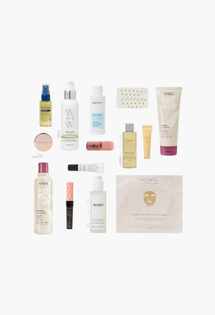GLAM MODA beauty advent calendar featuring a curated selection of skincare, haircare, and makeup products.