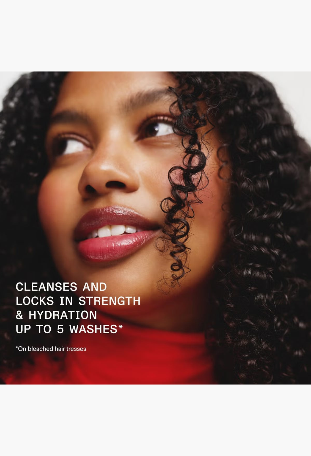 GLAM MODA Olaplex Hydration Heroes set model with curly hair showing healthy, hydrated results after treatment
